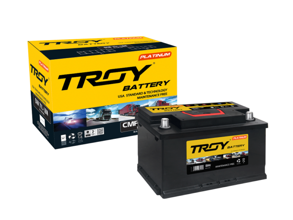 Ắc Quy Troy 12V 71Ah Cmf Din71 - Loại Khô Kín Khí - Cọc Chìm Tiêu Chuẩn Châu Âu