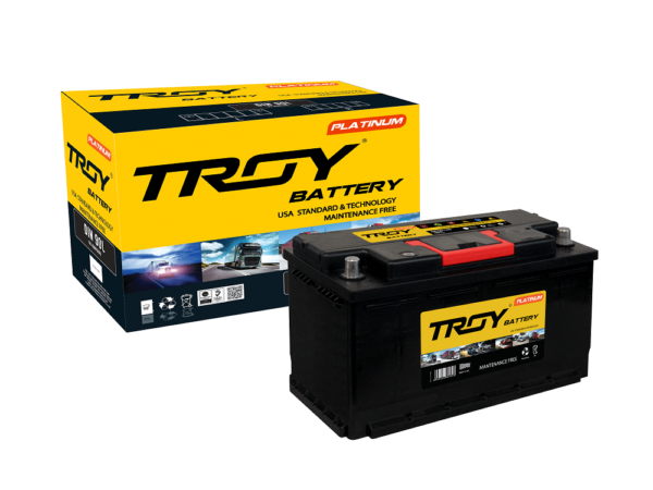 Ắc Quy Troy 12V 90Ah Cmf Din90 - Loại Khô Kín Khí - Cọc Chìm Tiêu Chuẩn Châu Âu