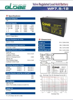 Bình Ắc Quy GLOBE 12V-7.5Ah (WP7.5-12)