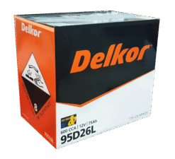 Ắc Quy Delkor 12V 75Ah Model 95D26L - Cọc ngược (Cọc + bên trái)
