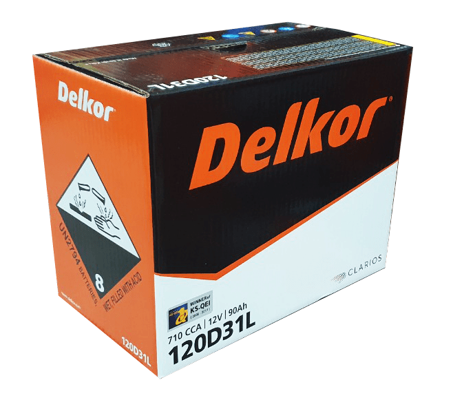 Ắc Quy Delkor 12V 90Ah Model 120D31L - Cọc Ngược (Cọc + Bên Trái)