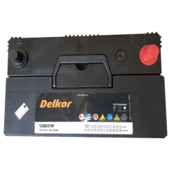 Ắc Quy Delkor 12V 90Ah Model 120D31R - Cọc Thuận (Cọc + bên phải)