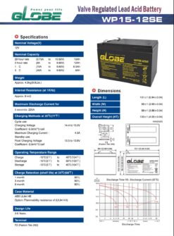 Bình Ắc Quy GLOBE 12V-15Ah (WP15-12SE)