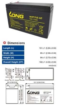Bình Ắc Quy GLOBE 12V-7.5Ah (WP7.5-12)