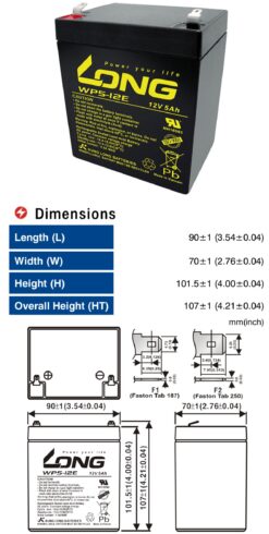 Bình Ắc Quy LONG 12V 5Ah (WP5-12)
