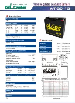 Bình Ắc Quy GLOBE 12V 20Ah (WP20-12) 6 Bình Ắc Quy GLOBE 12V-20Ah (WP20-12)