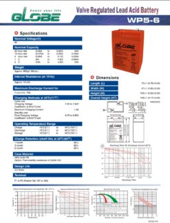 Bình Ắc Quy GLOBE 6V-5Ah (WP5-6))