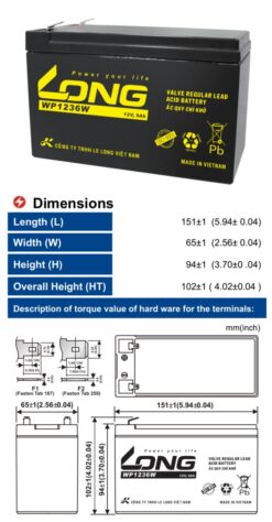 Bình Ắc Quy LONG 12V 9Ah (WP1246W)